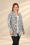 Women's Shawl Collar Leopard Print Viscose Knit Cardigan with Pockets, Plus Size - 3