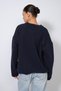 Oversized WOOL SWEATER WITH BOAT NECK, NAVY BLUE - 7