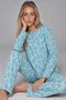 Cream-Colored Women's 3-Piece Long-Sleeved Pajama Set with Pattern - 6