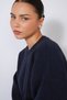 Oversized WOOL SWEATER WITH BOAT NECK, NAVY BLUE - 2
