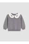 Lcw Baby Gray Bow Embroidered Baby Girl Set - 3