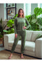 Textile Detailed Velvet Long Sleeve Women's Pajama Set - 2
