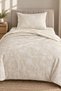 İnes Leaf-Patterned 100% Cotton Single-Size 3-Piece Bedding Set