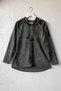 Italian Khaki Hooded Long-Sleeve Zippered Pocket Jacket with Paneled Leather Trim and Casual Velvet Woven Fabric 69 65 - 2