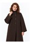 Brown Women's Oversized Long Melton Coat - 2