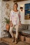 Italian Lila Pool Neck Long-Sleeve Digital Print Casual Angora Wool Blend Knit Blouse 65 55 - 5
