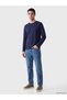 Lcwaikiki Classic Navy Blue Crew Neck Long Sleeve Combed Cotton Men's T-Shirt - 2