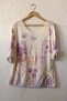 Italian Lila Pool Neck Long-Sleeve Digital Print Casual Angora Wool Blend Knit Blouse 65 55 - 2