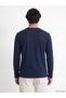 Lcwaikiki Classic Navy Blue Crew Neck Long Sleeve Combed Cotton Men's T-Shirt - 5