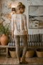 Italian Open-Front, Pool-Neck, Long-Sleeve, Digitally Printed Casual Angora-Wool Blend Knit Blouse 65 55 - 6