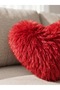 Plush Long-Haired Pillow, Plush Pillow, Red Pillow
