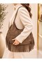 Pisa 100% Genuine Italian Leather Stylish, Modern Design Suede Clutch Bag and Shoulder Bag with Pouch - 2