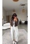 Stone-Colored Modal Pants with Cuffed Legs - 2