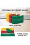 Resistance Band Set Beginner 3-Pack, Non-Latex Exercise Bands, Yellow Red Green Resistance Levels, 5 ft x 4 in Each, Physical Therapy, Stretching, Pilates, Yoga and Strength Training - 6