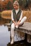 Italian Khaki Hooded Zipper-Front Vest with Hidden Pockets, Embroidered Sequins, and Quilted Woven Material 75 63 - 6