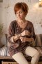 Italian Terracotta Color V-Neck Long-Sleeve Leopard Print Angora Wool Blend Oversized Knit Blouse 71 70 - 3