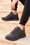 Black Lace-Up, Lightweight, Flexible, Comfortable Men's Walking and Athletic Sneakers Wood 4040 - 3