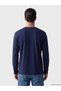 Lcwaikiki Classic Navy Blue Crew Neck Long Sleeve Combed Cotton Men's T-Shirt - 4