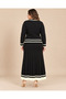 Plus-Size Knit Striped Button-Down Set, Black - 5