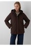 Water-Repellent Brown Puffer Coat 1110863-70236