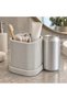 Toothbrush Holder with Drip Tray and Removable Divider, Modern Minimalist Vanity Cup, Matte, Marble - 2