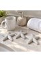 Minimalist Starfish Decorations Set of 3, 10 cm Ribbed Coastal Table Ornaments, Summer Gift (Marble) - 3