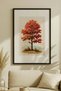 1 VINTAGE PAINTING WITH A "FALL FIRE" THEME IN A BLACK WOODEN FRAME - 2