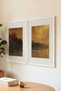 2 VINTAGE PAINTINGS WITH A NOSTALGIC FALL SILHOUETTES THEME, EACH IN A WHITE WOODEN FRAME - 3
