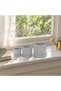 Ridged Planter Set of 3 with Drip Trays, 8.3, 10.8 and 14.1 cm Tall, for Succulents, Marble - 2