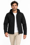 Men's Waterproof Softshell Jacket with Fleece Lining, Detachable Hood, and 4 Pockets - Black - 3