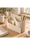 Wave Desk Organizer 18 cm, Modern Countertop Caddy for Pens, Makeup Brushes and Skincare, Beige - 4