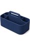 Desk Caddy with Handle and 2 Removable Compartment Inserts, Art Supplies, Minimalist Matte, Navy
