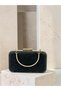 Women's Evening Clutch with Black Floral Print, Laser-Etched Gold Frame, and Metal Handles—Perfect for Weddings, Engagements, and Graduations - 3