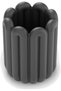 Arched Pen Pot, Round Pencil Cup with Rounded Loop Columns and Scalloped Rim, Markers, Black