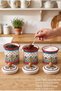 3-Piece Set of 6-Piece Enamel Jars with Lids 1 Liter, 1.3 Liter, 1.5 Liter - Spice Jar, Dowry Jar, Yogurt Fermentation Jar - 3