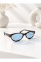 Vela Leopard Blue Cat-Eye Unisex Women's and Men's Retro UV400 Stylish Classic Rectangular Sunglasses - 6