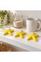 Minimalist Starfish Decorations Set of 3, 10 cm Ribbed Coastal Table Ornaments, Summer Gift, Yellow - 2