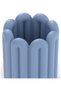 Arched Pen Pot, Round Pencil Cup with Rounded Loop Columns and Scalloped Rim, Markers, Steel Blue - 2