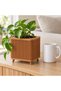 Ribbed Square Planter with Legs, 12.5 cm Opening, Modern Mid-Century Plant Pot for Indoor Plants - 2