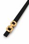 Women's Gold Buckled Slim Belt – Modern Double-Ring Design - 2