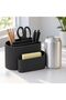 Interlocking Desk Organiser Set of 2, 18.7 x 13.3 x 11 cm, Black - 2
