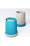 Diagonal Ribbed Toothbrush Holder Cup with Removable Drip Base and 2 Drainage Inserts, Marble - 7