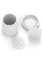 Diagonal Ribbed Toothbrush Holder Cup with Removable Drip Base and 2 Drainage Inserts, White - 4