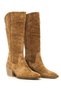 Genuine Suede Leather High-Heeled Tobacco-Colored Cowboy/Western Boots - ZB3890 - 2