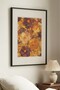 1 VINTAGE PAINTING WITH A BLACK WOODEN FRAME FEATURING AN AMBER FLOWERS THEME