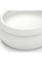 Round Stackable Desk Organiser with Tray and 2 Dividers, Ribbed Storage Container for Keys, White - 2