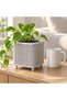 Ribbed Square Planter with Legs, 12.5 cm Opening, Modern Mid-Century Plant Pot for Indoor Plants - 2