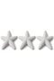 Minimalist Starfish Decorations Set of 3, 10 cm Ribbed Coastal Table Ornaments, Summer Gift (Marble)