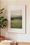 1 VINTAGE PAINTING WITH A "GREEN VALLEY" THEME IN A WHITE WOODEN FRAME - 3