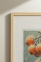 1 VINTAGE PAINTING WITH A "SPRING BREEZE" THEME IN A BLUE VASE WITH A NATURAL WOOD FRAME - 3